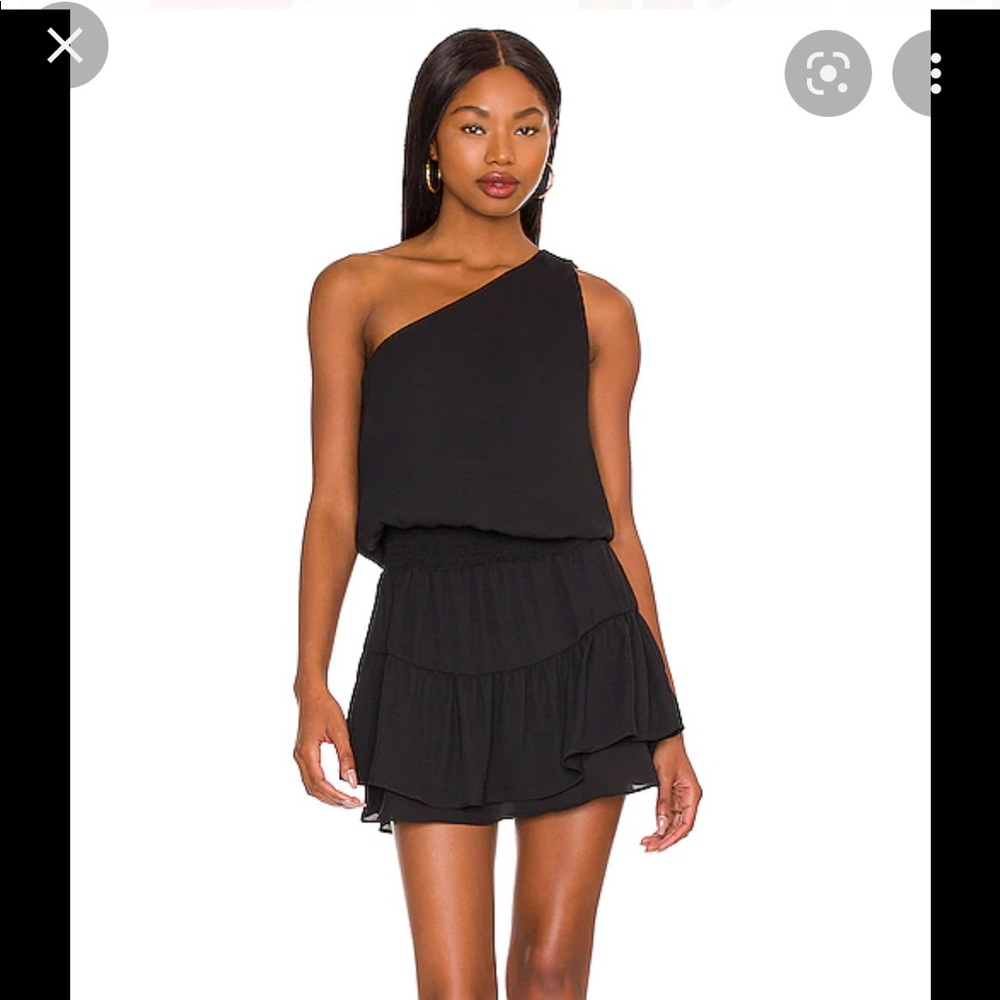 Revolve Krisa one shoulder ruffle dress
